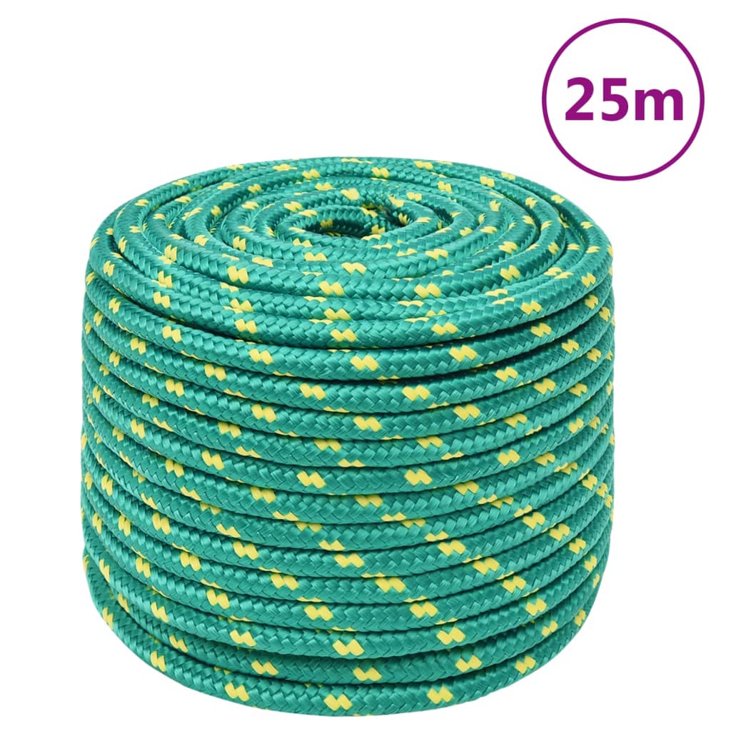 Vidaxl Boot Rope 12 m mm 25 m Polropypylen Green