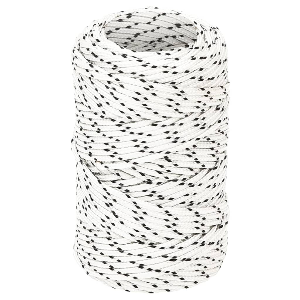 Corde de bateau vidaxl tressée 2 mmx25 m en polyester blanc