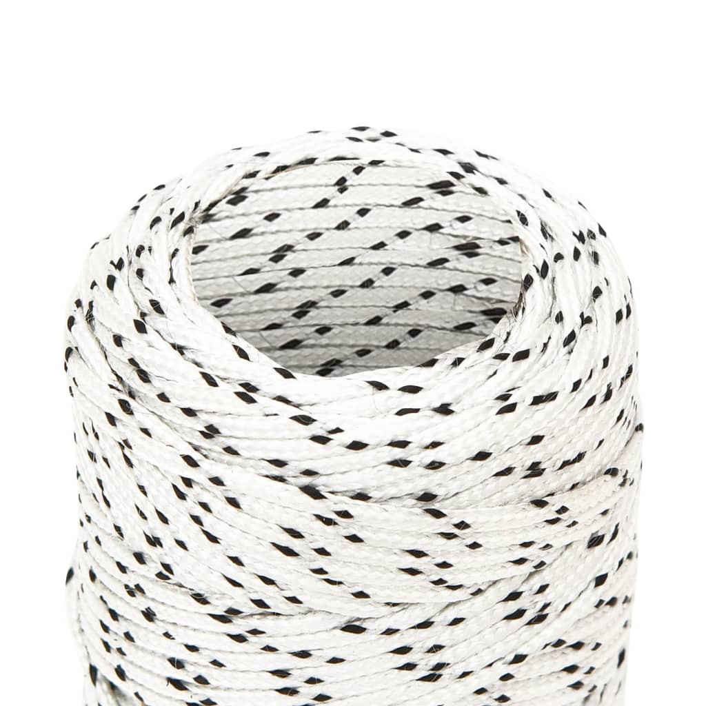 Corde de bateau vidaxl tressée 2 mmx25 m en polyester blanc
