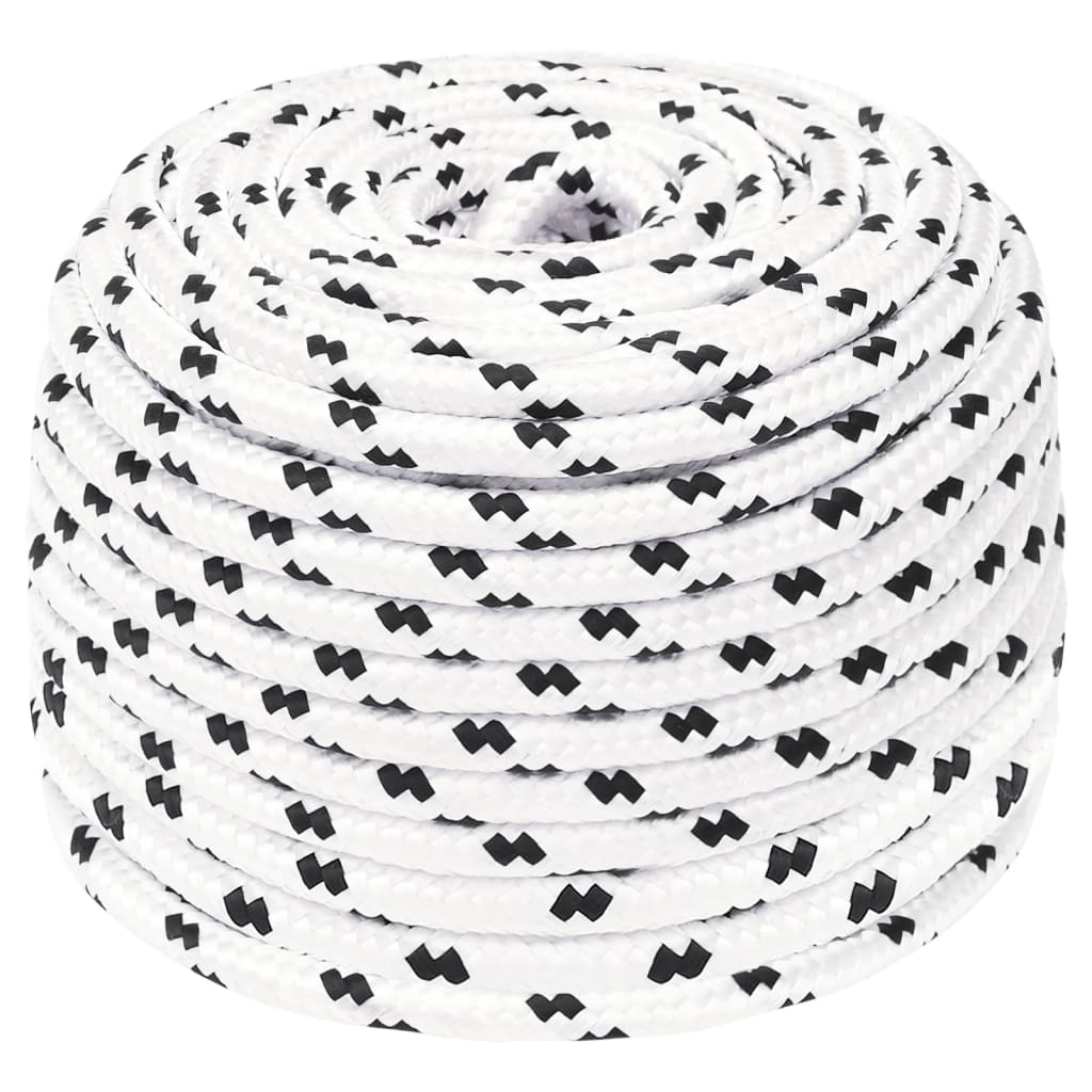 Vidaxl Boot Rope Braved 6 mmx25 m Polyester Wäiss