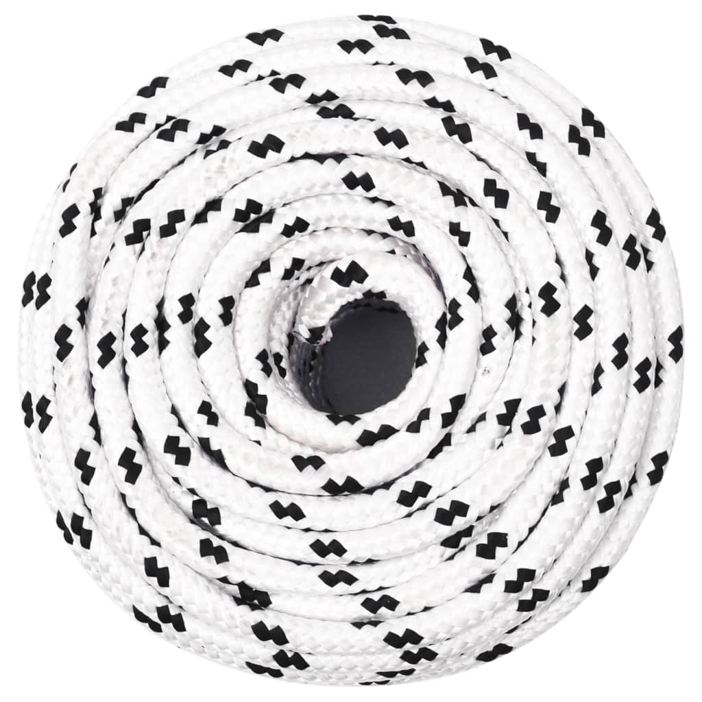 Vidaxl Boot Rope Braved 6 mmx25 m Polyester Wäiss