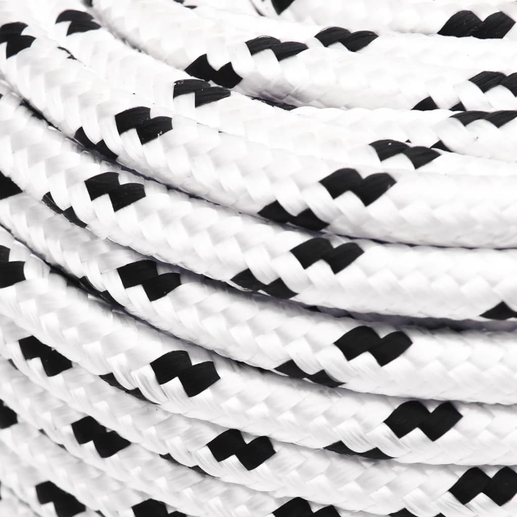Vidaxl Boot Rope Braved 6 mmx25 m Polyester Wäiss