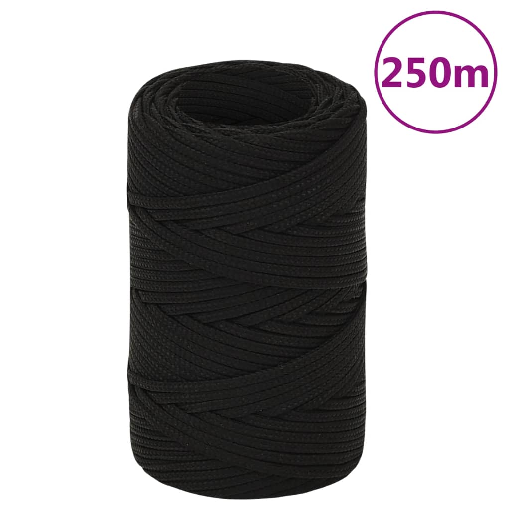 Vidaxl Werkouw 2 mm 250 m polyester sort