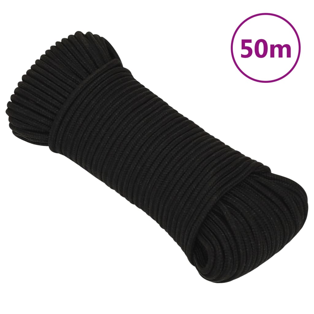 Vidaxl werkouw 3 mm 50 m poyester schwaarz