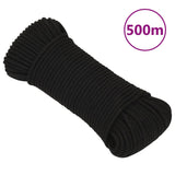 Vidaxl Werkouw 3 mm 500 m polyester sort