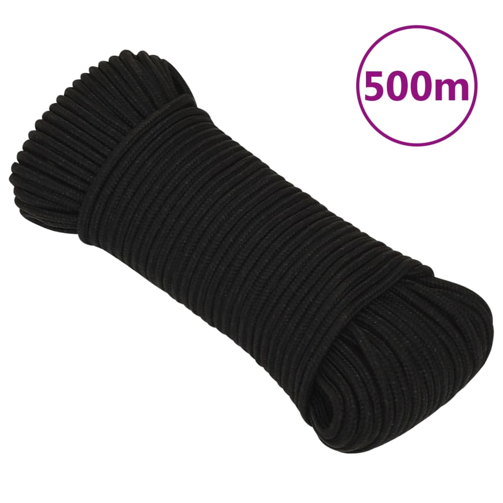Vidaxl Werkouw 5 mm 500 m polyester sort