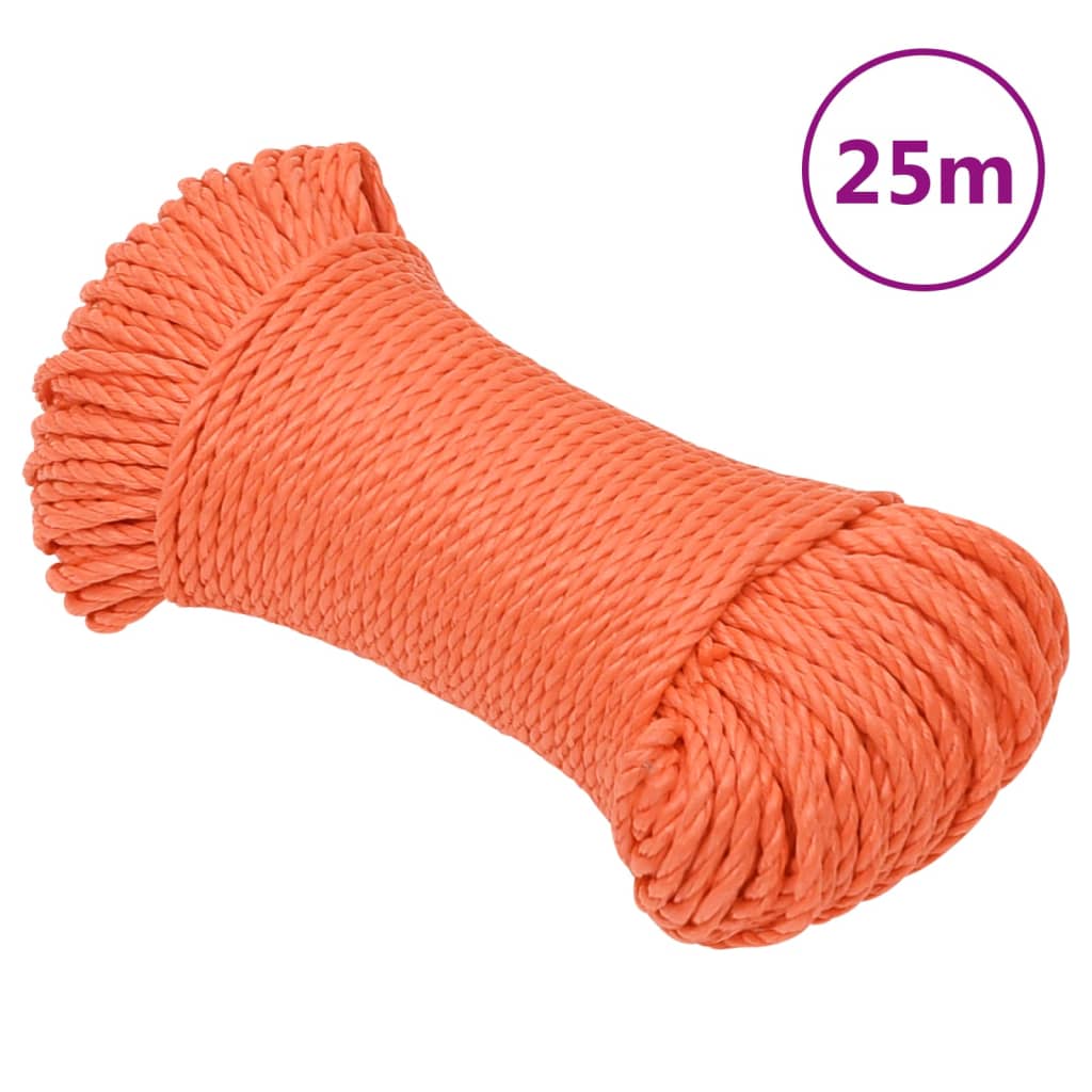 Vidaxl werktouw 8 mm 25 m polypropeen oranje