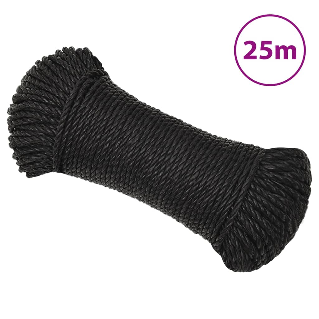 Vidaxl werkouw 3 m mm 25 m Polroprope schwaarz