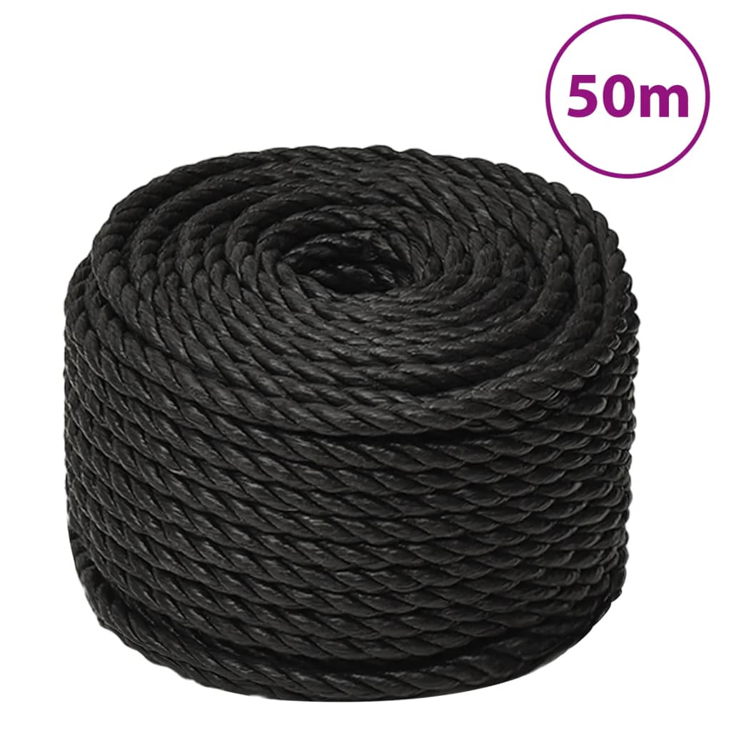 Vidaxl werkouw 10 mm 50 m Polyprope schwaarz