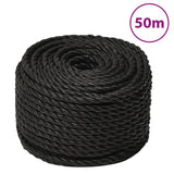 Vidaxl werkouw 10 mm 50 m Polyprope schwaarz