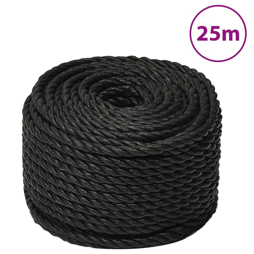 Vidaxl werkouw 12 m mm 25 m Polroprope schwaarz