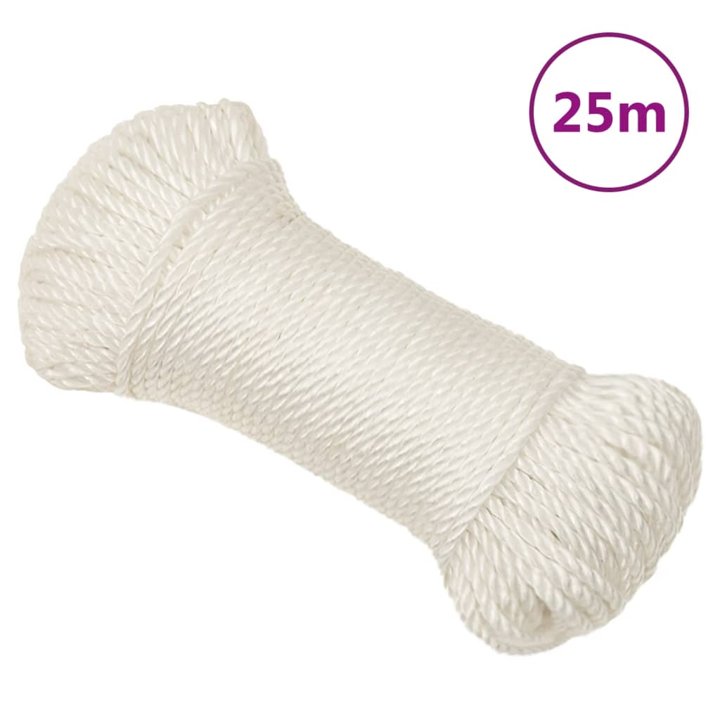 Vidaxl werkouw 8 m mm 25 m polypropöen wäiss