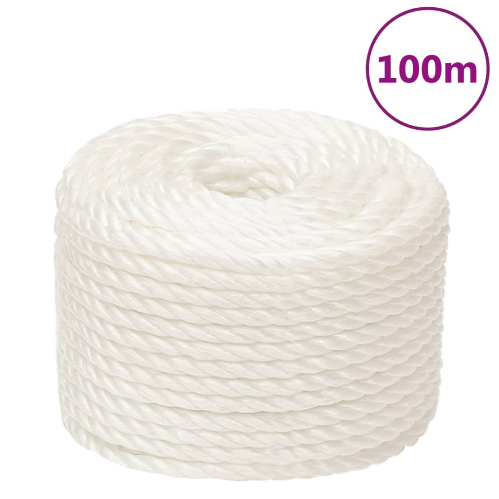 Vidaxl werkouw 10 mm 100 m Polypropöen wäiss
