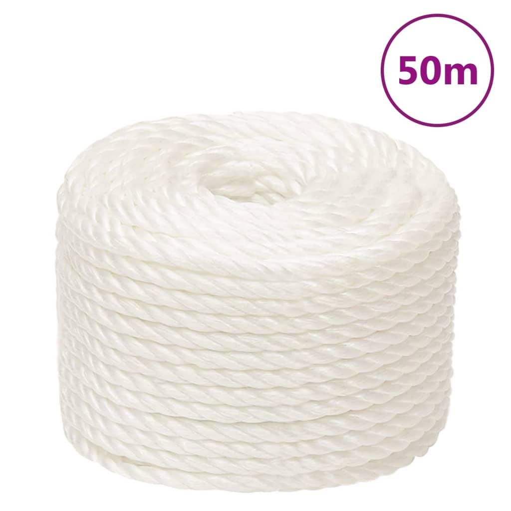 Vidaxl werkouw 12 mm 50 m polipropene bela