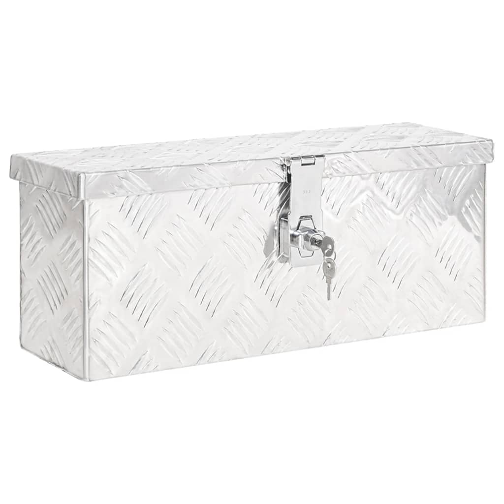 Casella di archiviazione Vidaxl 50x15x20.5 cm colorato in argento in alluminio