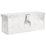 Casella di archiviazione Vidaxl 50x15x20.5 cm colorato in argento in alluminio