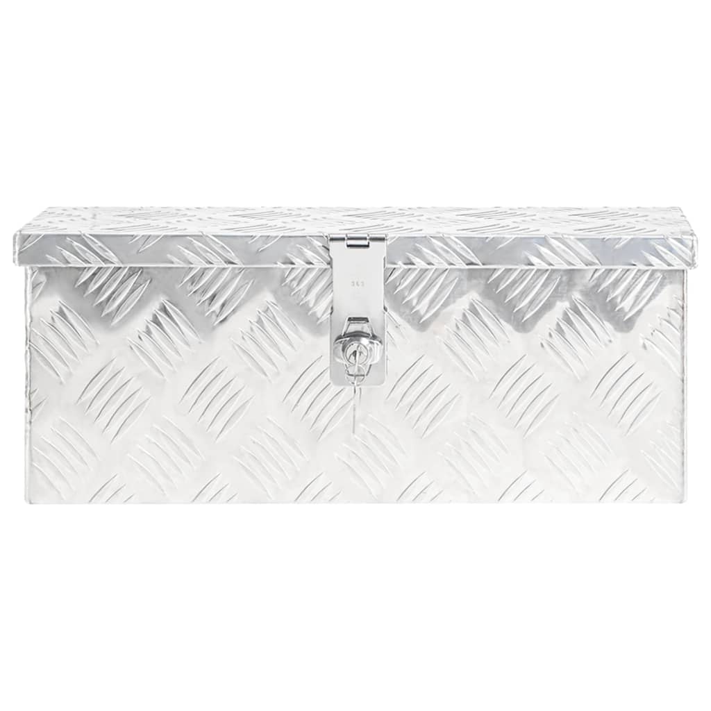 Casella di archiviazione Vidaxl 50x15x20.5 cm colorato in argento in alluminio