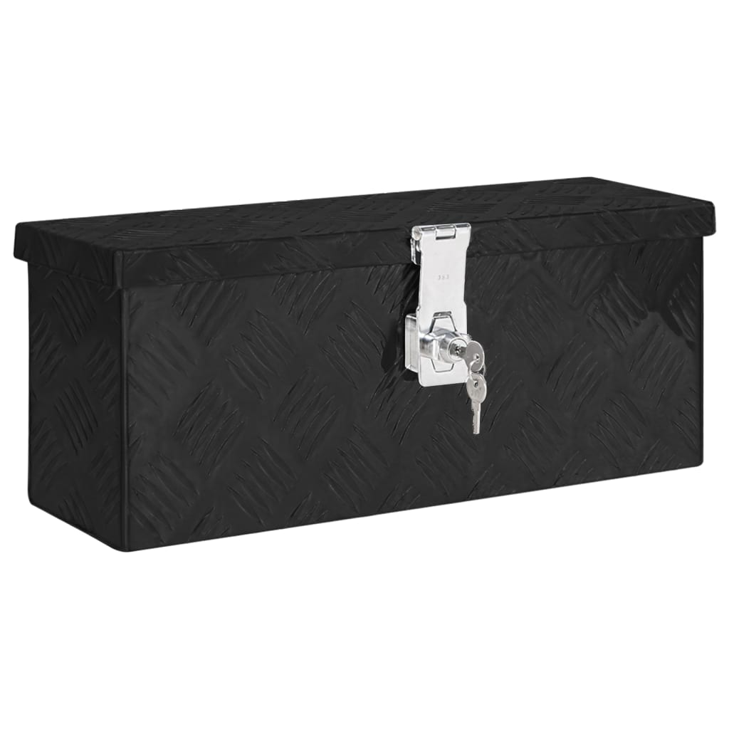 Casella di archiviazione Vidaxl 50x15x20.5 cm in alluminio nero
