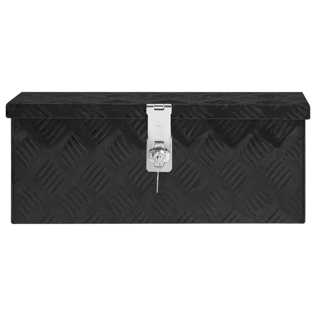 Casella di archiviazione Vidaxl 50x15x20.5 cm in alluminio nero