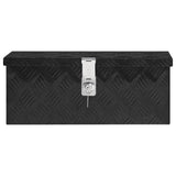 Casella di archiviazione Vidaxl 50x15x20.5 cm in alluminio nero