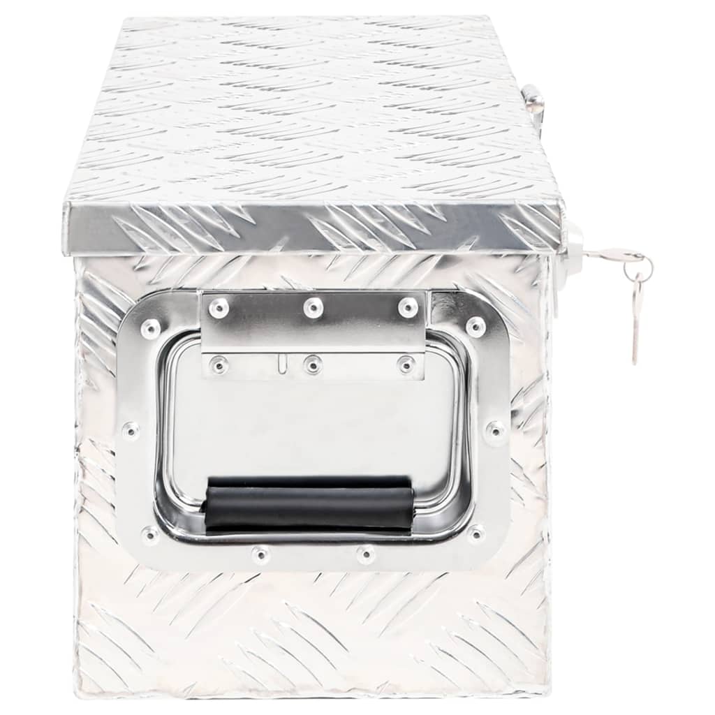 Vidaxl Storage Box 60x23.5x23 cm aluminiowy srebrny kolor