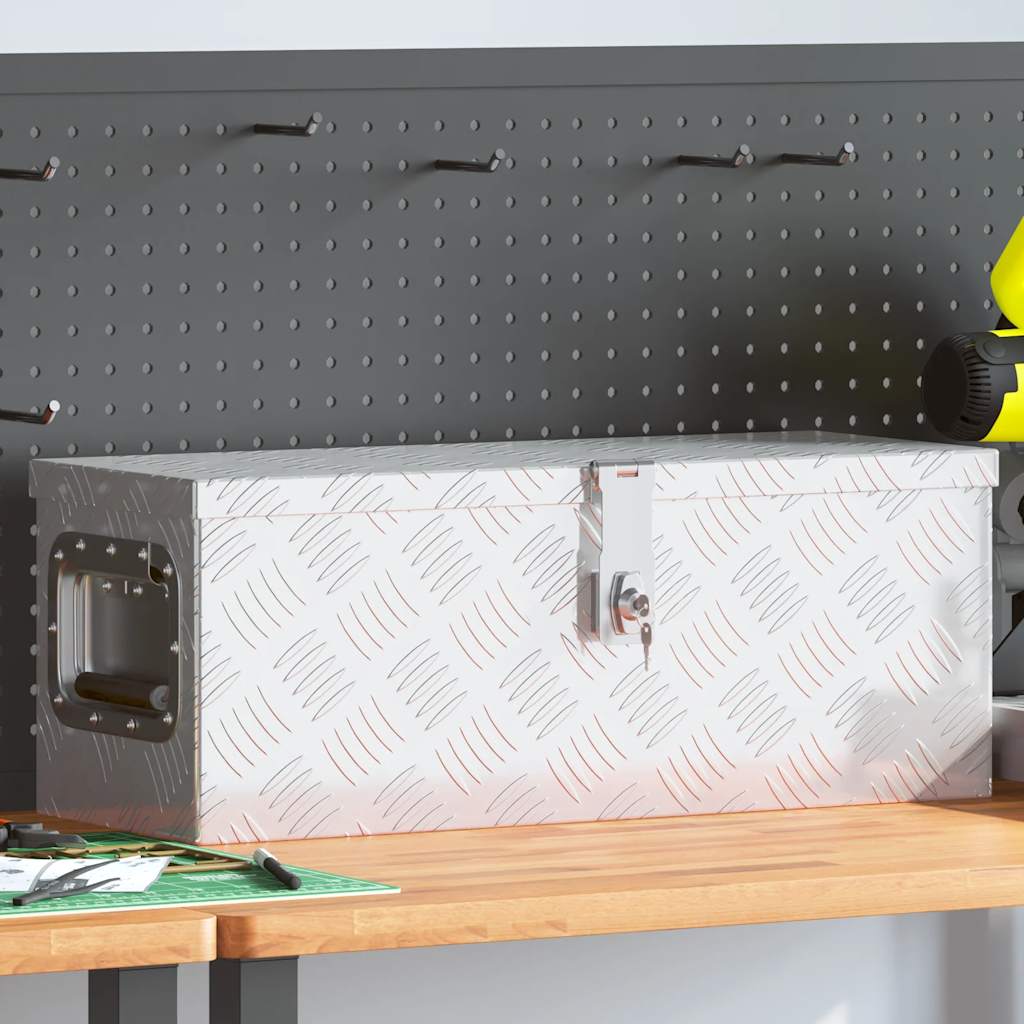VIDAXL -Speicherbox 60x23.5x23 cm Aluminium Silber gefärbt