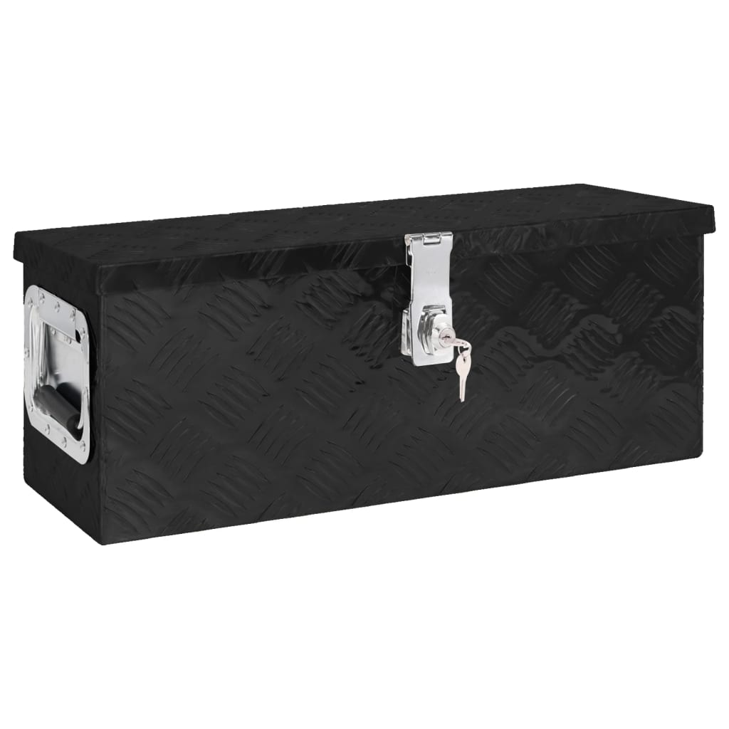 VIDAXL -Speicherbox 60x23.5x23 cm Aluminium Schwarz
