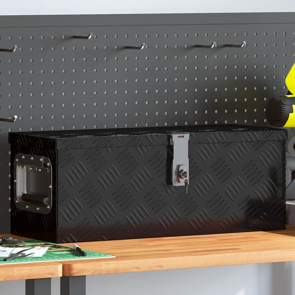 VIDAXL -Speicherbox 60x23.5x23 cm Aluminium Schwarz