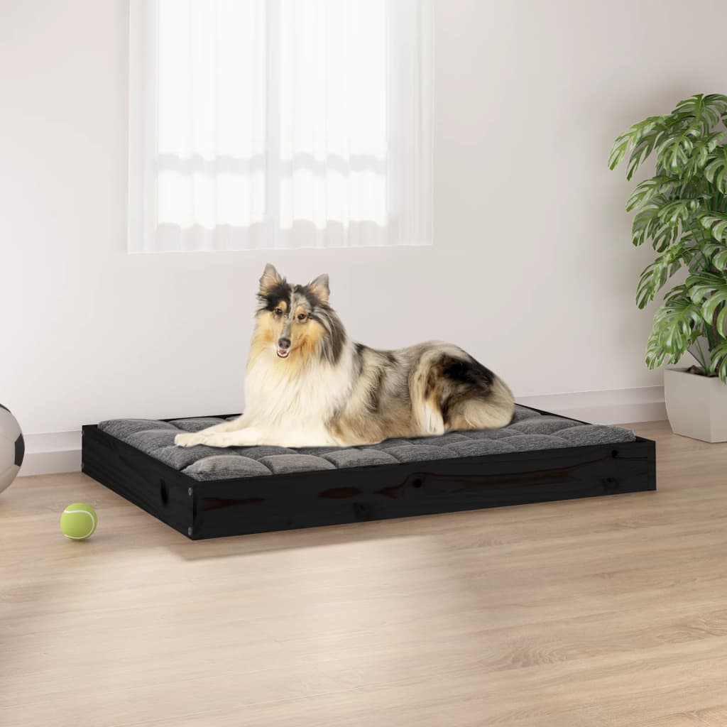 Vidaxl Dog Basket 91.5x64x9 cm Solid fyrretræ sort
