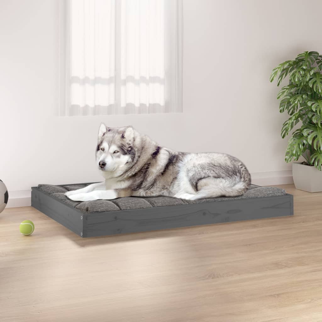 Vidaxl dog basket 101.5x74x9 cm solid pine gray gray