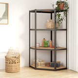 Vidaxl Storage Rack 4-vrstvová ocel a zpracované dřevěné antracitové zbarvené