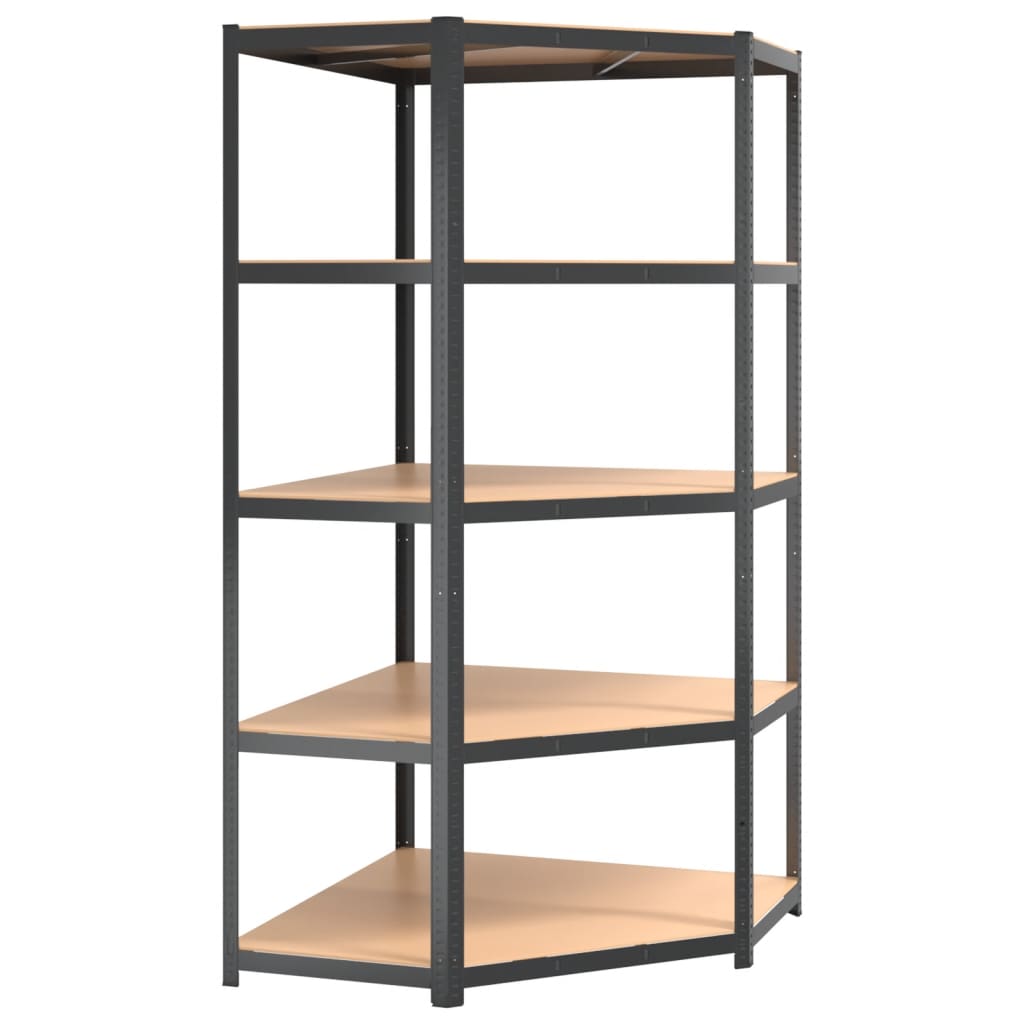Vidaxl Hoekrek de 5 capas de acero protegida de madera antracita de color antracita