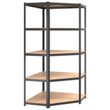 Vidaxl Hoekrek de 5 capas de acero protegida de madera antracita de color antracita