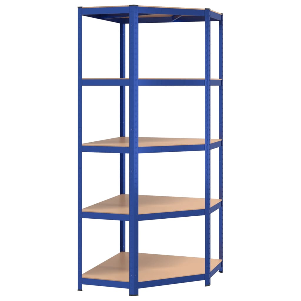 VidaXL Hoekrek 5-Layer Steel and processed wood blue