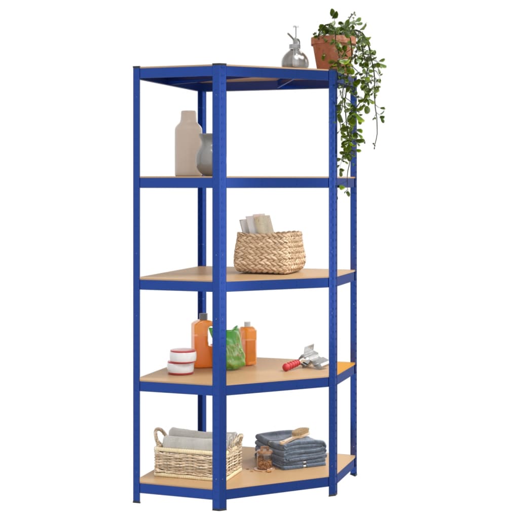 VidaXL Hoekrek 5-Layer Steel and processed wood blue