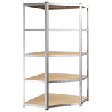 Vidaxl Rack Rack de acero robusto de 5 capas y plata procesada de color plateado