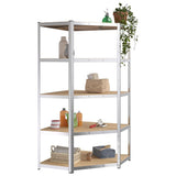 Vidaxl Rack Rack de acero robusto de 5 capas y plata procesada de color plateado