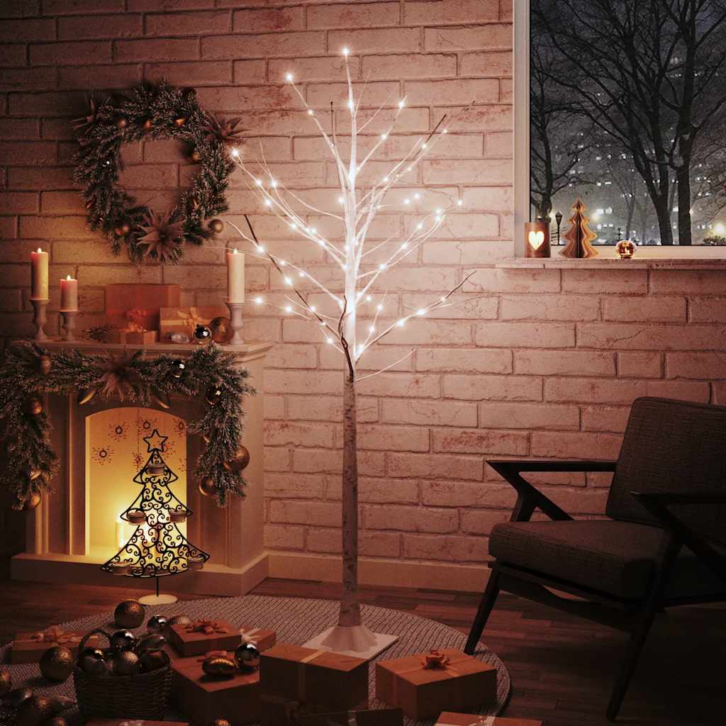 Vidaxl Berkenboom LED 96 LED LED WEAR WHITE 180 cm bílý