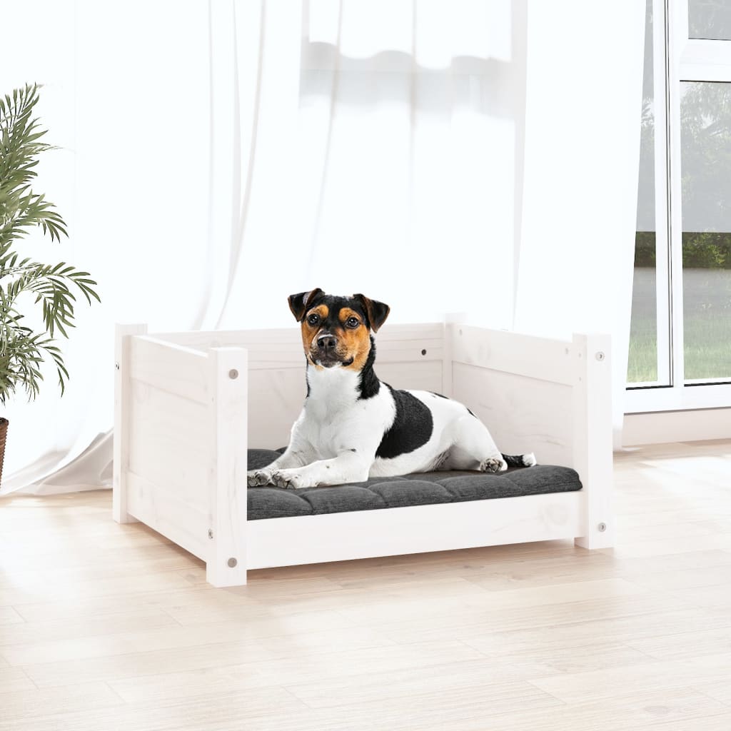 Vidaxl Hond Basket 55.5x45.5x28 cm feste Péiere wäiss