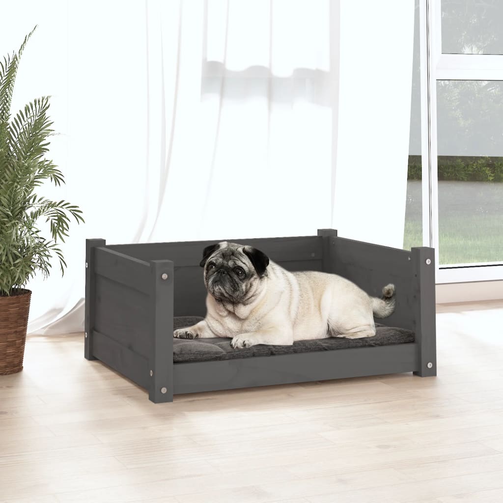VidaXL dog basket 65.5x50.5x28 cm solid pine Gray