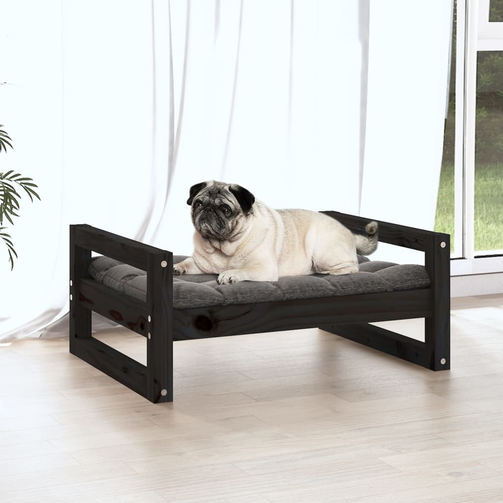 Vidaxl hundkorg 65.5x50.5x28 cm solid tallsvart