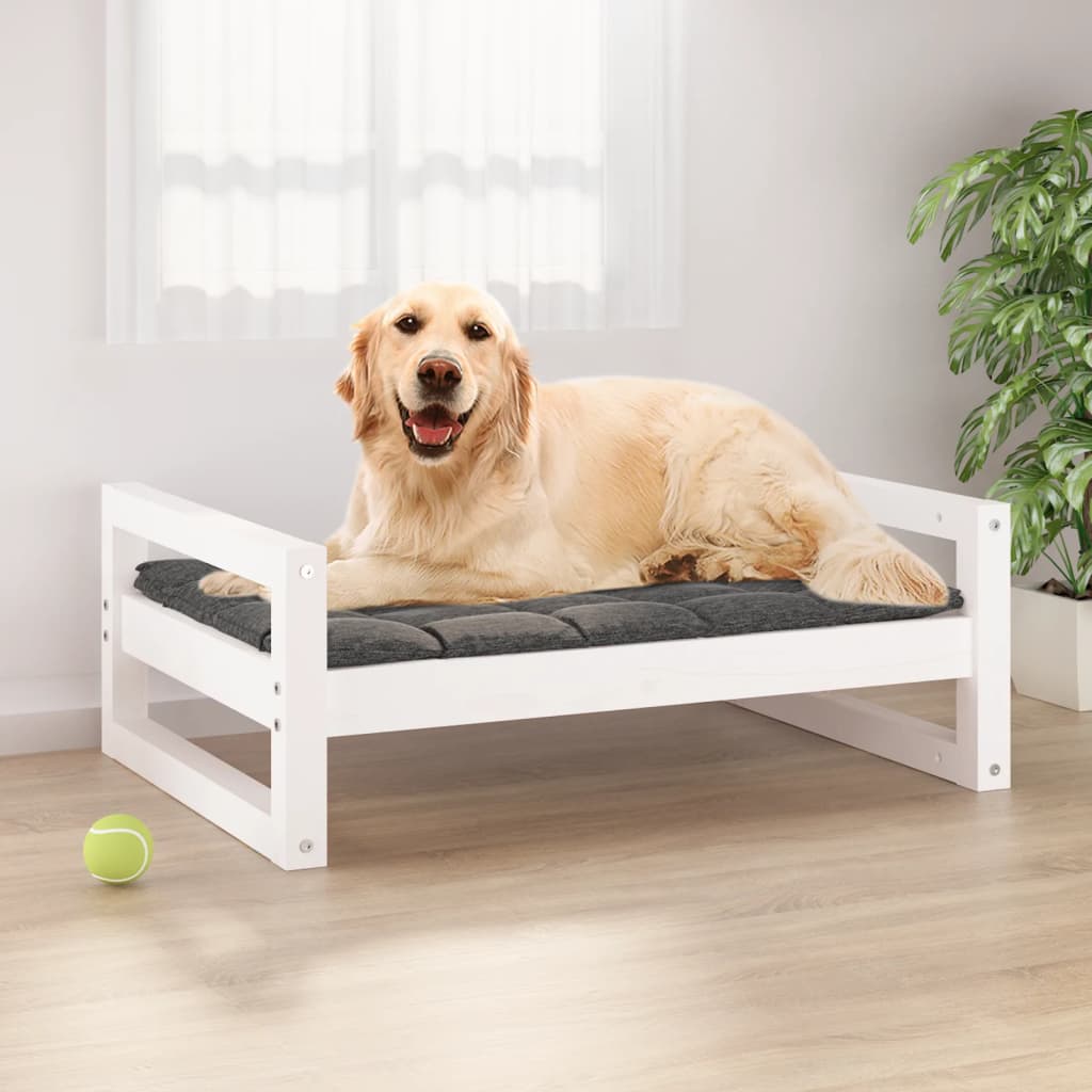 Vidaxl Hond Basket 75.5x55,5x28 cm feste Péiere wäiss