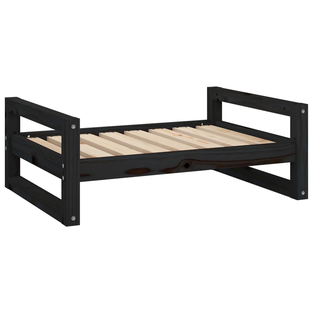 Vidaxl Hundekorb 75,5 x 55,5 x 28 cm Festkiefer Kiefer Schwarz