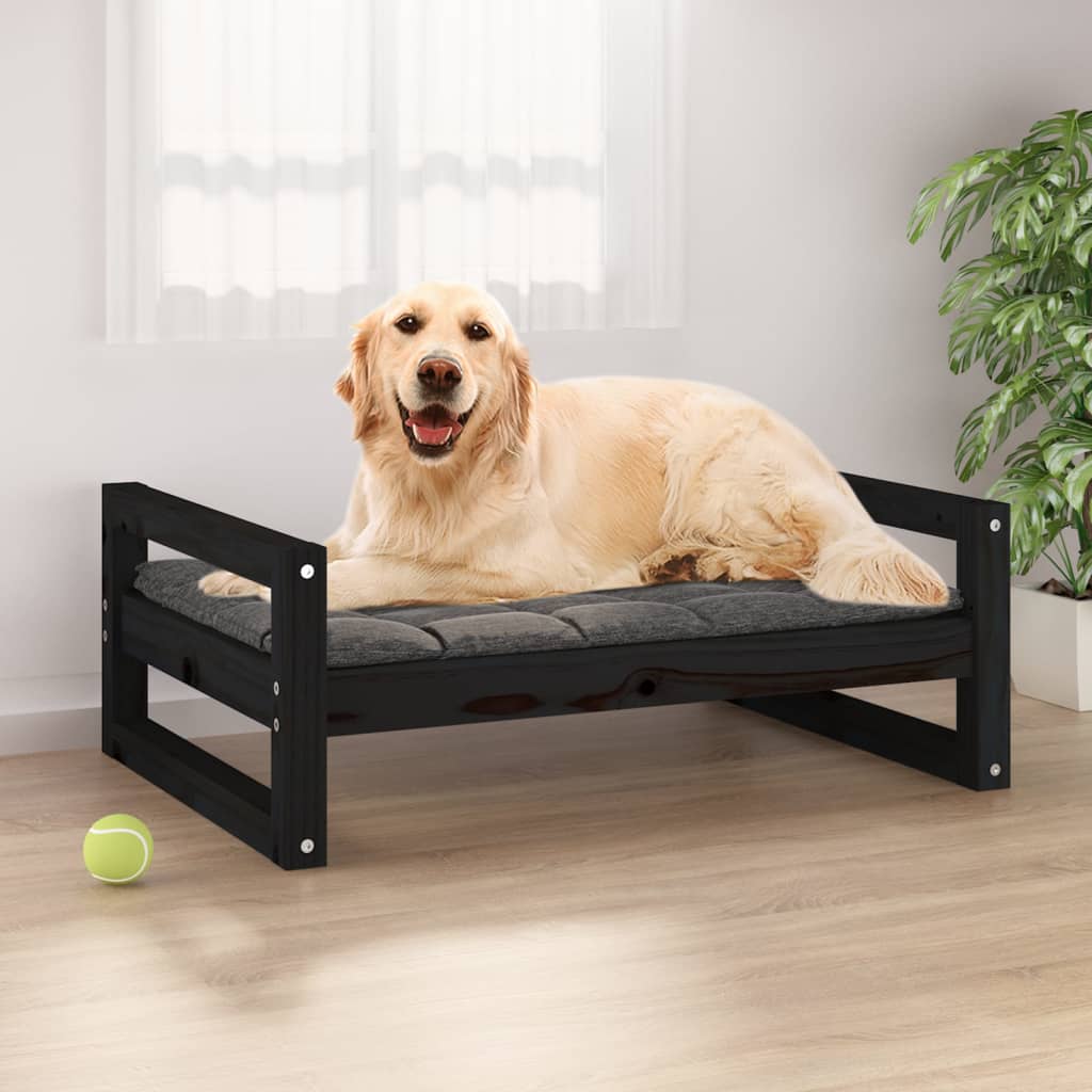 Vidaxl Hundekorb 75,5 x 55,5 x 28 cm Festkiefer Kiefer Schwarz