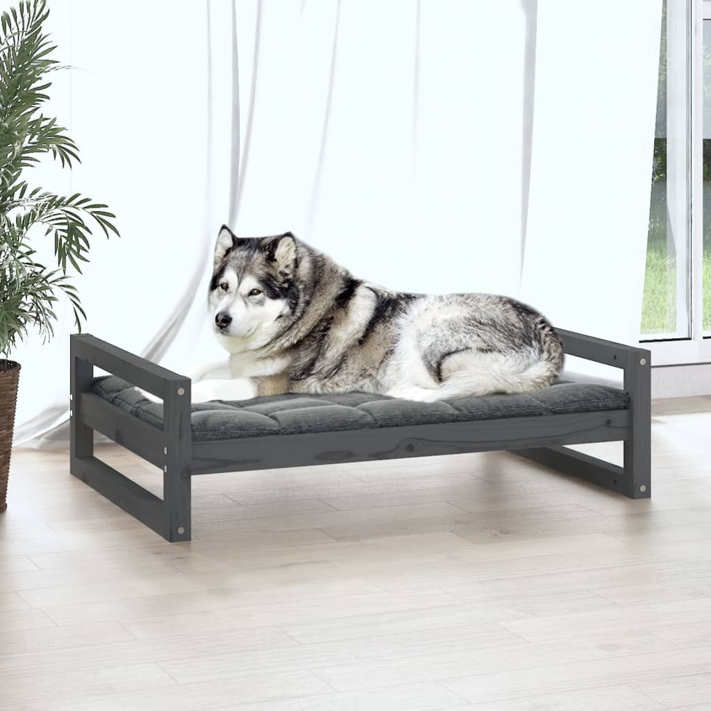 VidaXL dog basket 105.5x75.5x28 cm Solid pine Gray