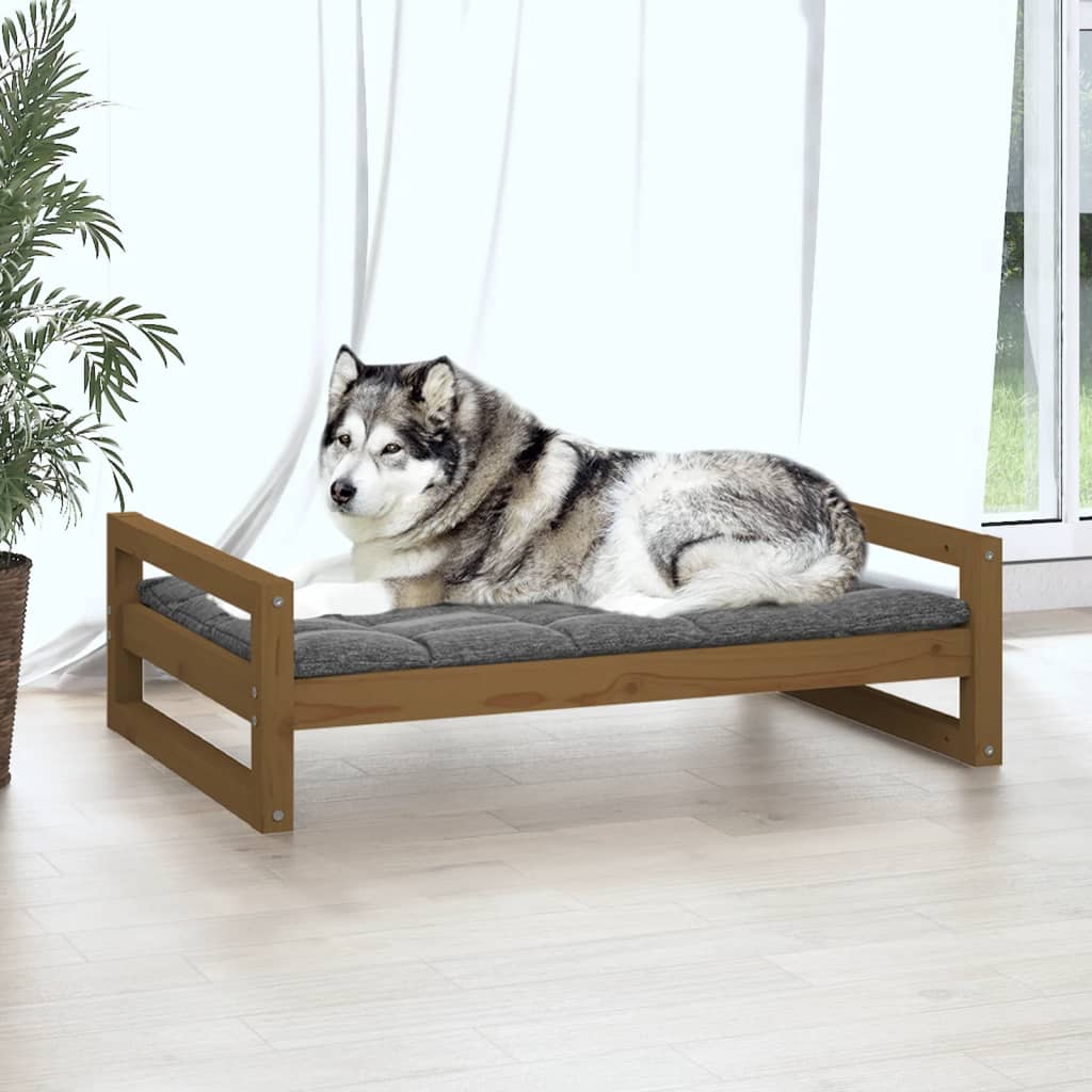 Vidaxl dog basket 105.5x75.5x28 cm solid pine honey brown
