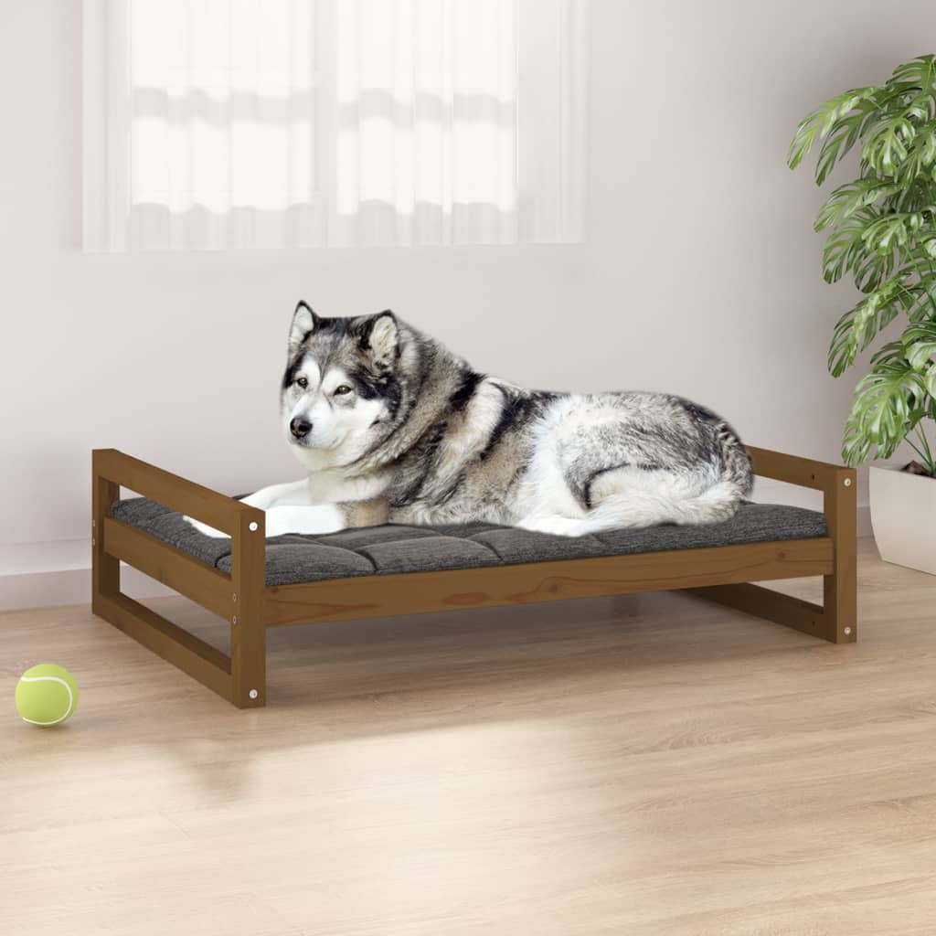 Vidaxl dog basket 105.5x75.5x28 cm solid pine honey brown
