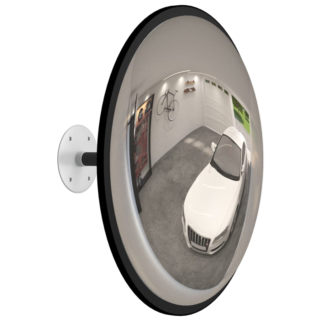 Espejo de tráfico de Vidaxl para el interior convexo Ø40 cm acrílico negro