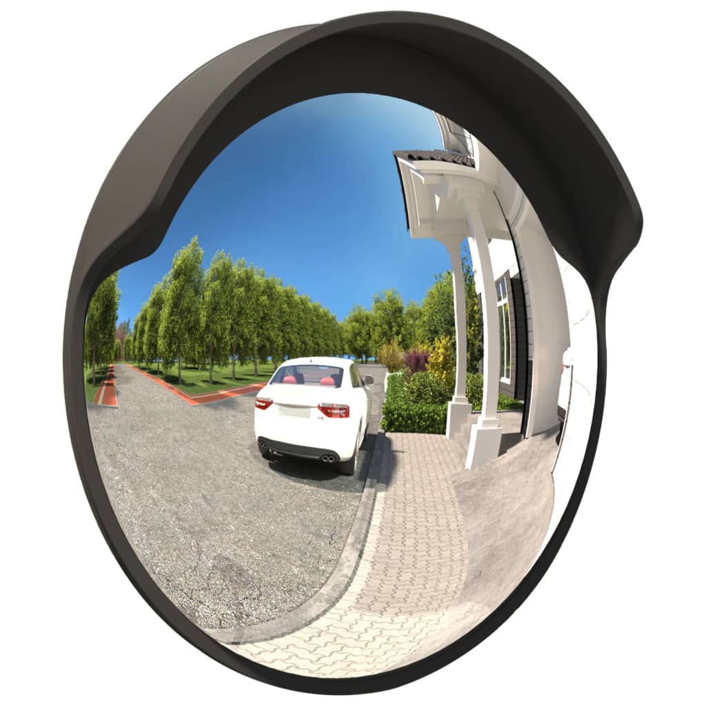 Miroir de trafic Vidaxl pour le Polycarbonate convexe extérieur Ø60 cm noir