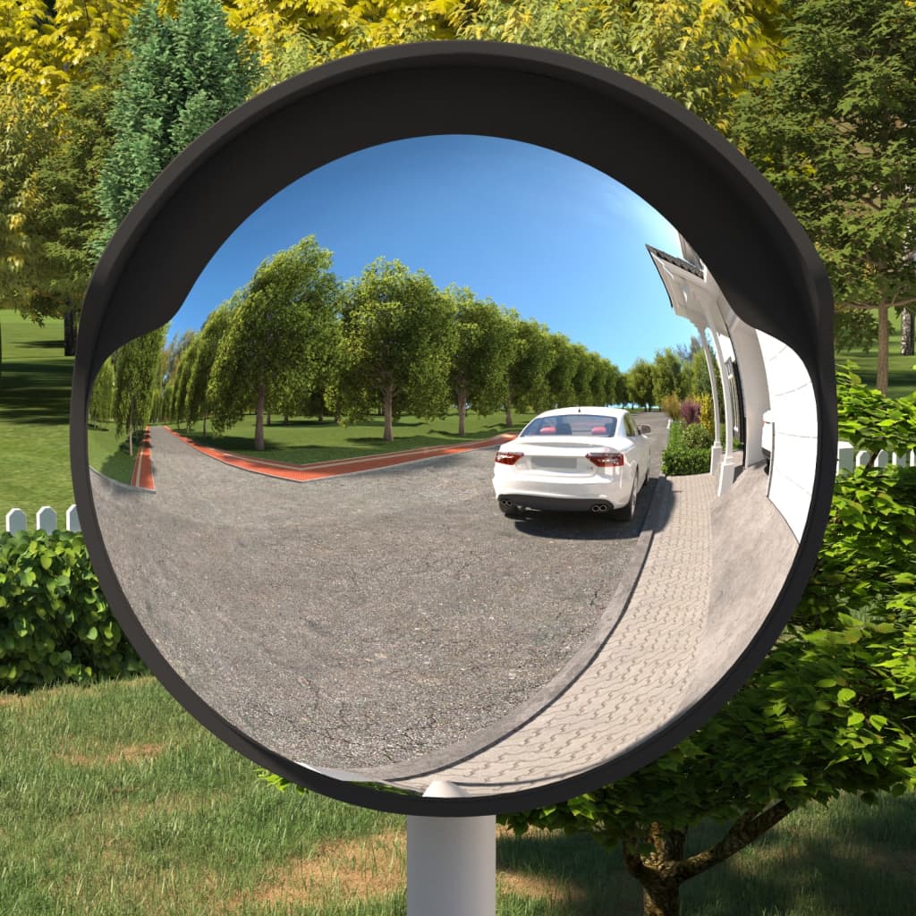 Miroir de trafic Vidaxl pour le Polycarbonate convexe extérieur Ø60 cm noir